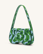 Sac à Bandoulière Tricoté Becci - Vert Foncé & Vert & Glace