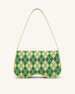 Sac à Bandoulière Tricoté Becci - Jaune Clair & Vert & Rose
