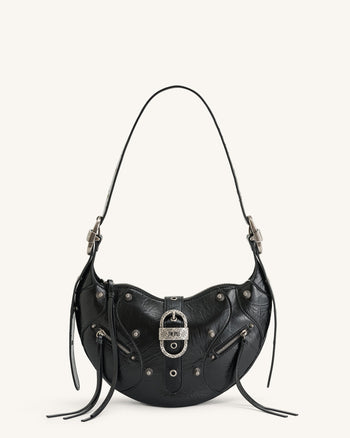 Le sac à bandoulière écrasé Tessa - Noir