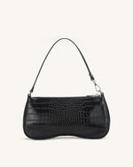 Sac Bandoulière Eva - Noir Effet Croco