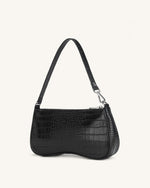 Sac Bandoulière Eva - Noir Effet Croco