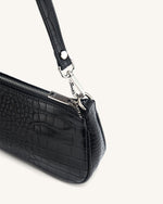 Sac Bandoulière Eva - Noir Effet Croco