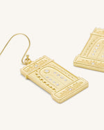 Boucles d'oreilles Arc Romain - Plaqué Or 18ct & Zircon Blanc