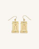 Boucles d'oreilles Arc Romain - Plaqué Or 18ct & Zircon Multicolore