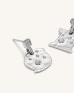 Boucles D'oreilles Cosmos - Plaqué Or Blanc 18ct & Zircon blanc