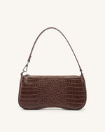 Sac Bandoulière Eva - Marron Effet Croco