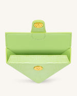 Triangle Mini Sac Boite  - Vert Citron Effet Lézard