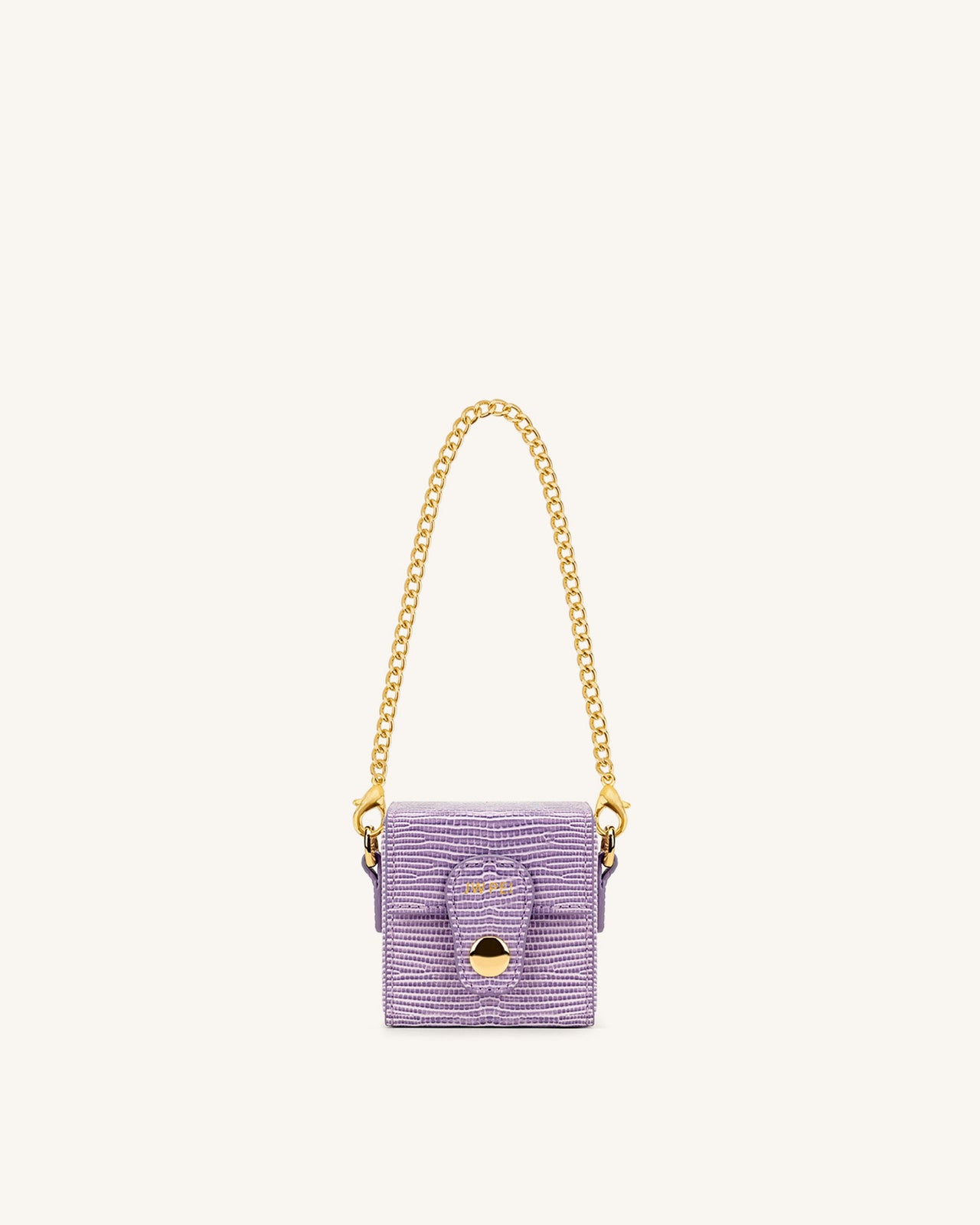 Square Mini Sac Boite  - Violet Effet Lézard