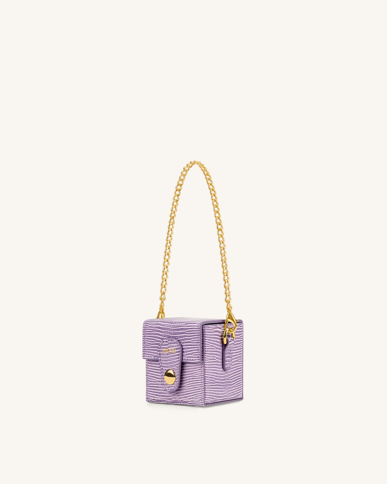 Square Mini Sac Boite  - Violet Effet Lézard