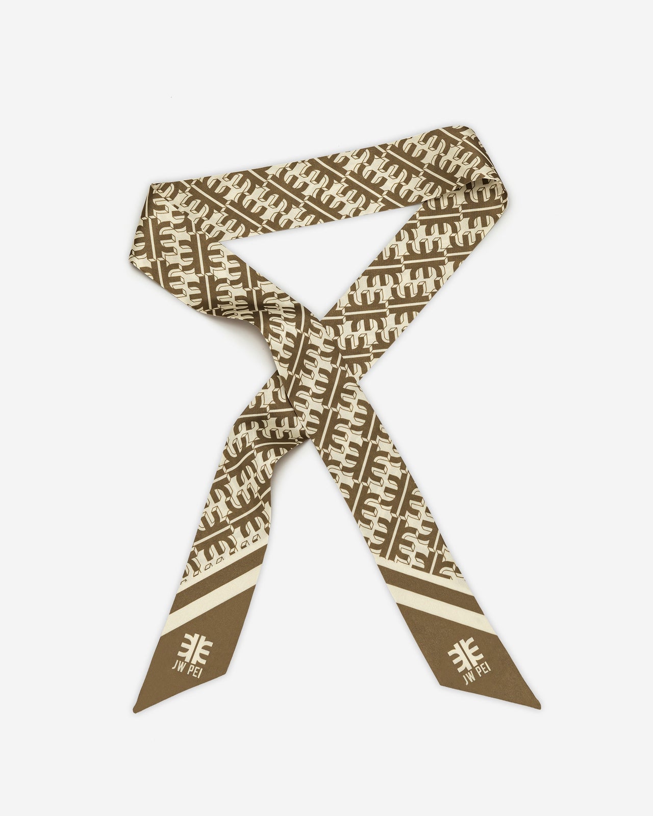 Écharpe FEI En Fausse Soie Croisée - Marron