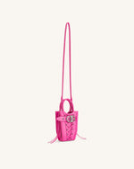 Le sac pour téléphone à bandoulière écrasé FEI - Rose vif