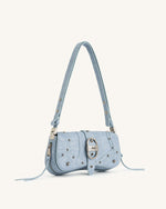 Sac à bandoulière Joy en denim embossé - Bleu