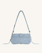 Sac à bandoulière Joy en denim embossé - Bleu