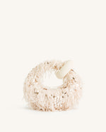 Sac à main mini à poignée Abacus en fausse fourrure et sequins - Beige