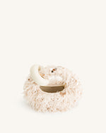 Sac à main mini à poignée Abacus en fausse fourrure et sequins - Beige