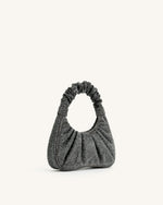Sac à main hobo moyen à cristaux artificiels Gabbi - Anthracite