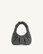 Sac à main hobo moyen à cristaux artificiels Gabbi - Anthracite