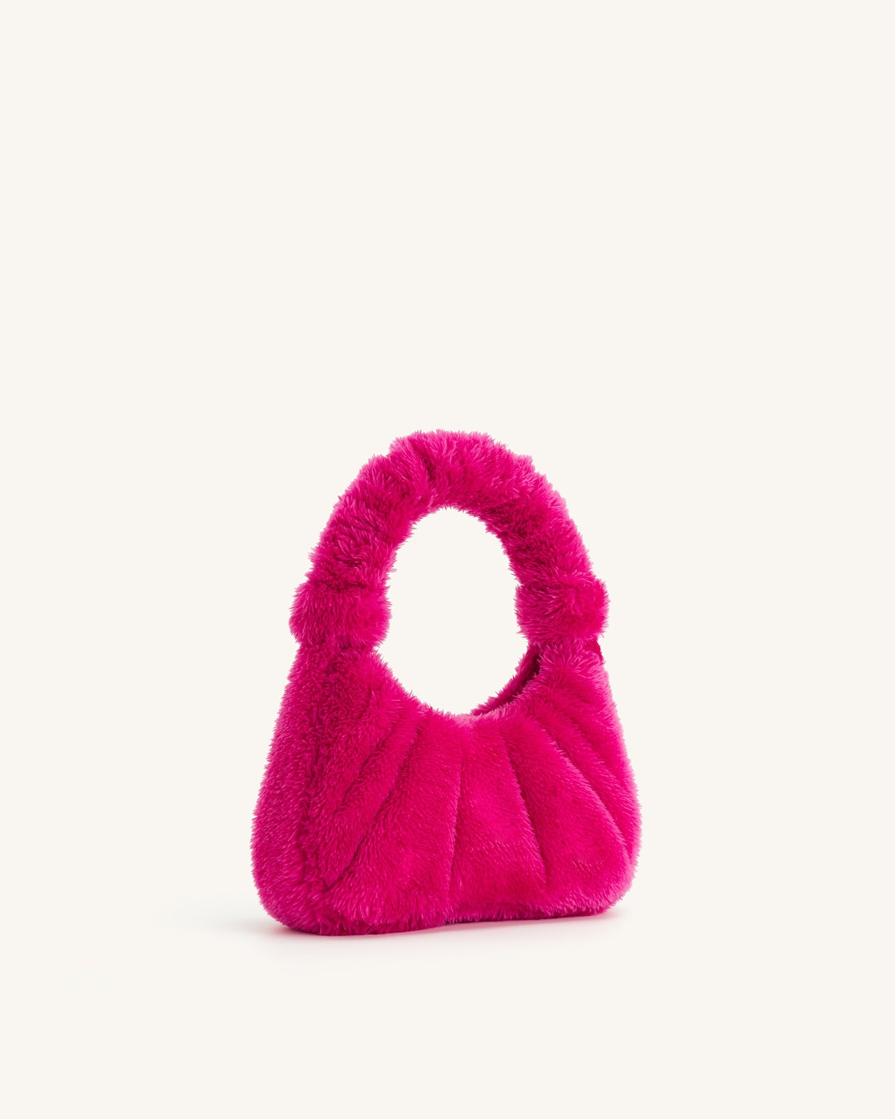 Sac à main hobo moyen en fausse fourrure Gabbi - Rose Fandango