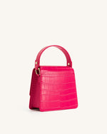 Fae Sac à Bandoulière à Poignée Supérieure - Croco Magenta