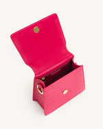 Fae Sac à Bandoulière à Poignée Supérieure - Croco Magenta