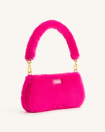 Sac à bandoulière Eva en fausse fourrure - Rose vif
