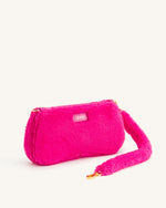 Sac à bandoulière Eva en fausse fourrure - Rose vif