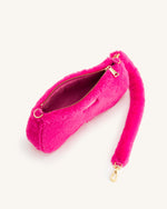 Sac à bandoulière Eva en fausse fourrure - Rose vif
