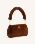 Sac à bandoulière Eva en fausse fourrure - Caramel