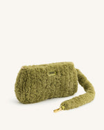 Sac à bandoulière Eva en fausse fourrure - Vert Pois