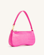 Sac à main à bandoulière Eva - Croco Rose Chaud