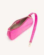 Sac à main à bandoulière Eva - Croco Rose Chaud