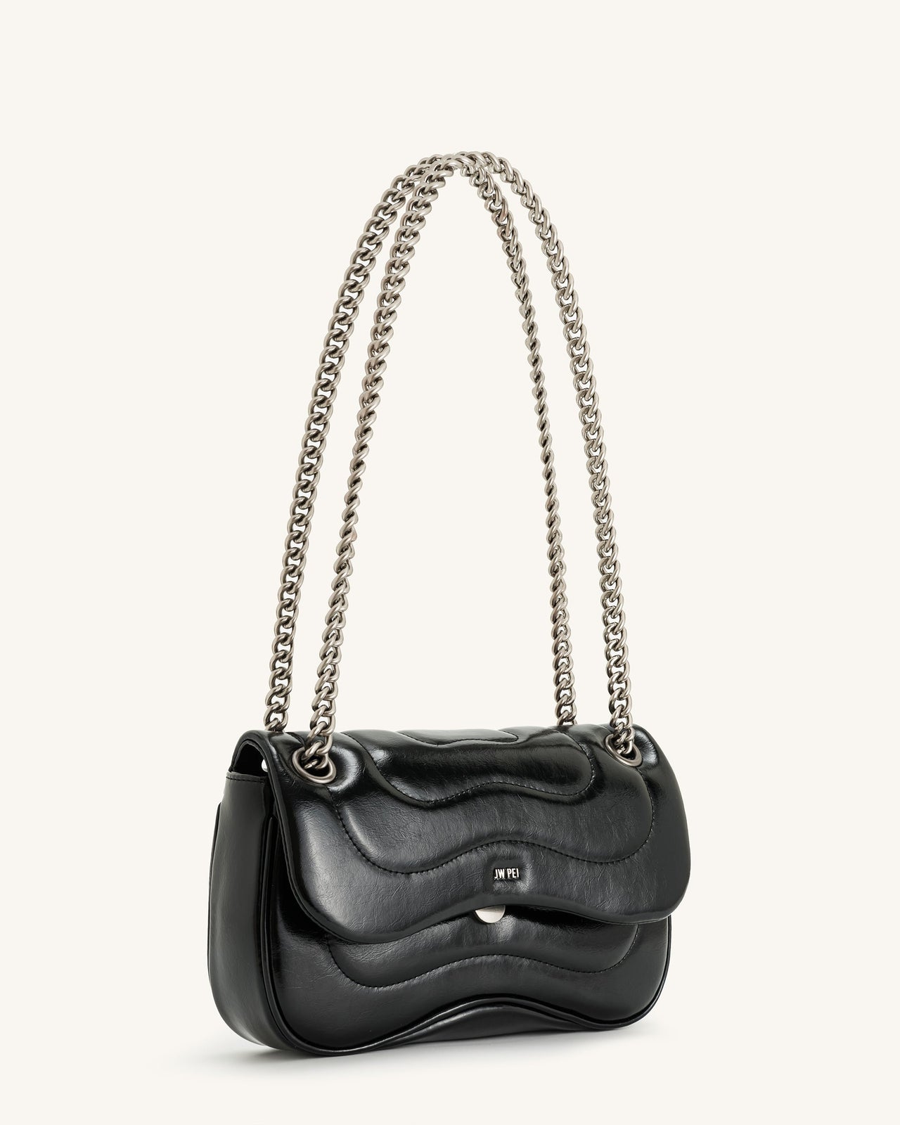 Tina Sac Bandoulière Matelassé avec Chaîne - Noir