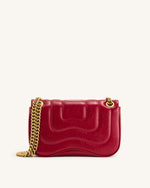 Tina Sac Bandoulière Matelassé avec Chaîne - Rouge foncé