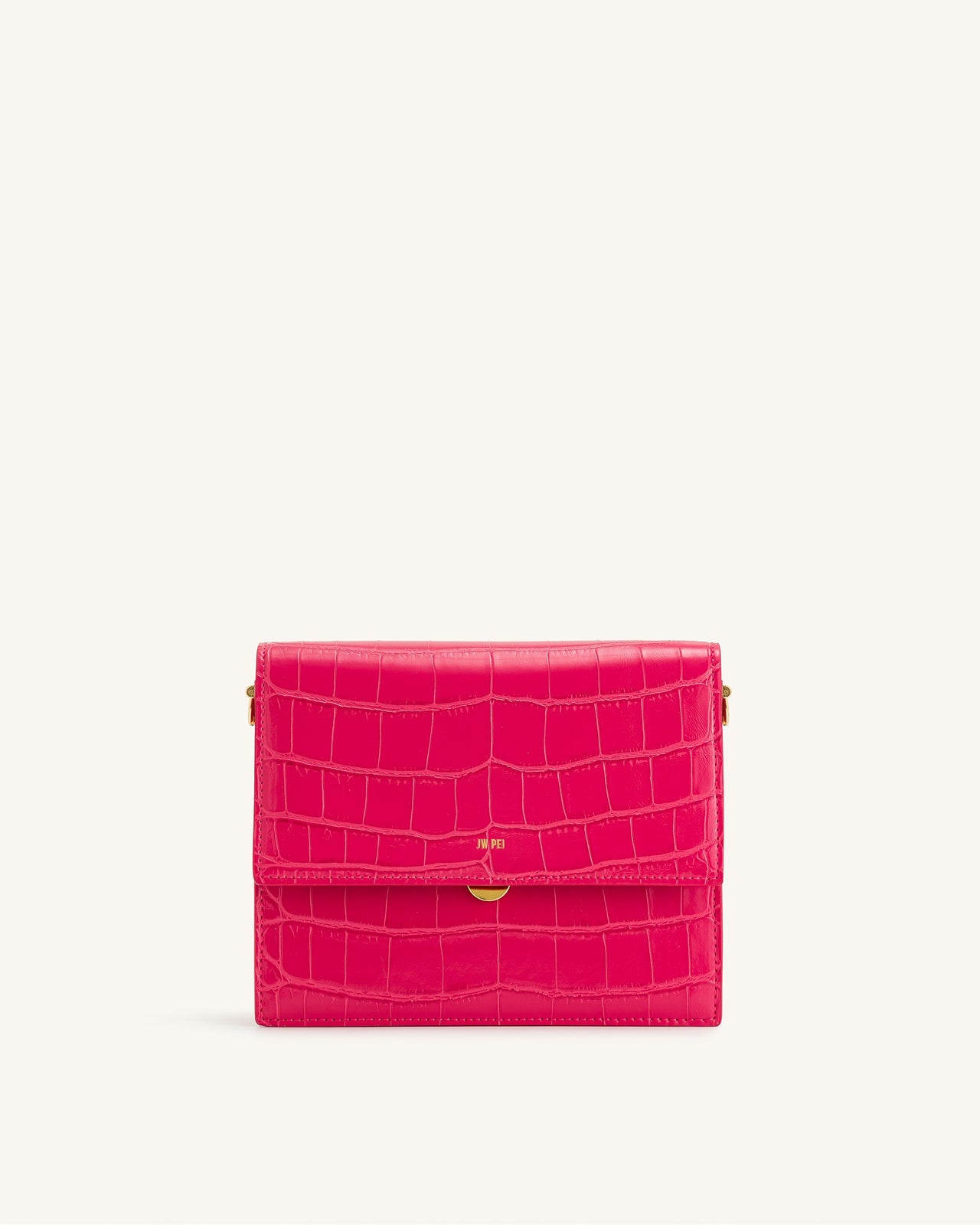 Mini sac bandoulière à rabat - Croco Magenta