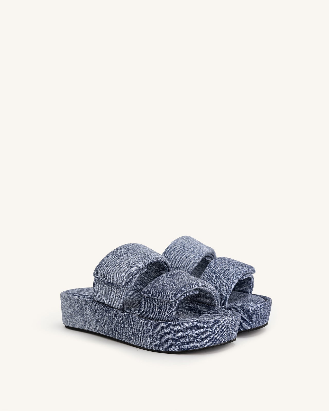 Sandale Lexi en Denim Gaufré - Bleu