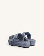 Sandale Lexi en Denim Gaufré - Bleu