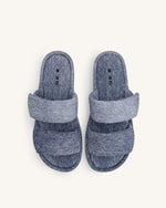 Sandale Lexi en Denim Gaufré - Bleu