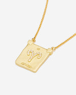 Collier avec Pendentif Zodiac - Plaqué Or 18ct