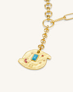 Collier Cosmos Rond - Plaqué Or 18ct & Zircon Multicolore