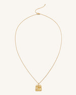 Collier à Pendentif Éventail Plantain - Plaqué Or 18ct & Zircon Blanc