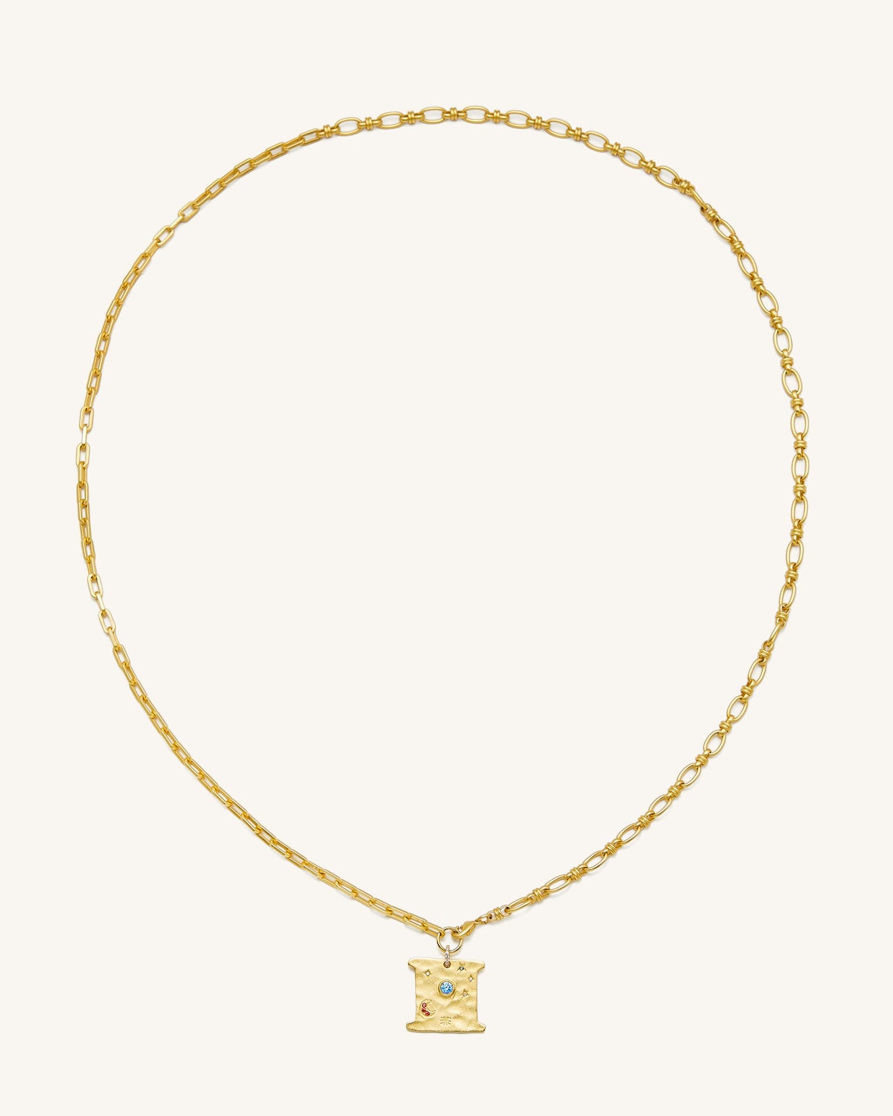 Collier Carré Cosmos - Plaqué Or 18ct & Zircon Multicolore
