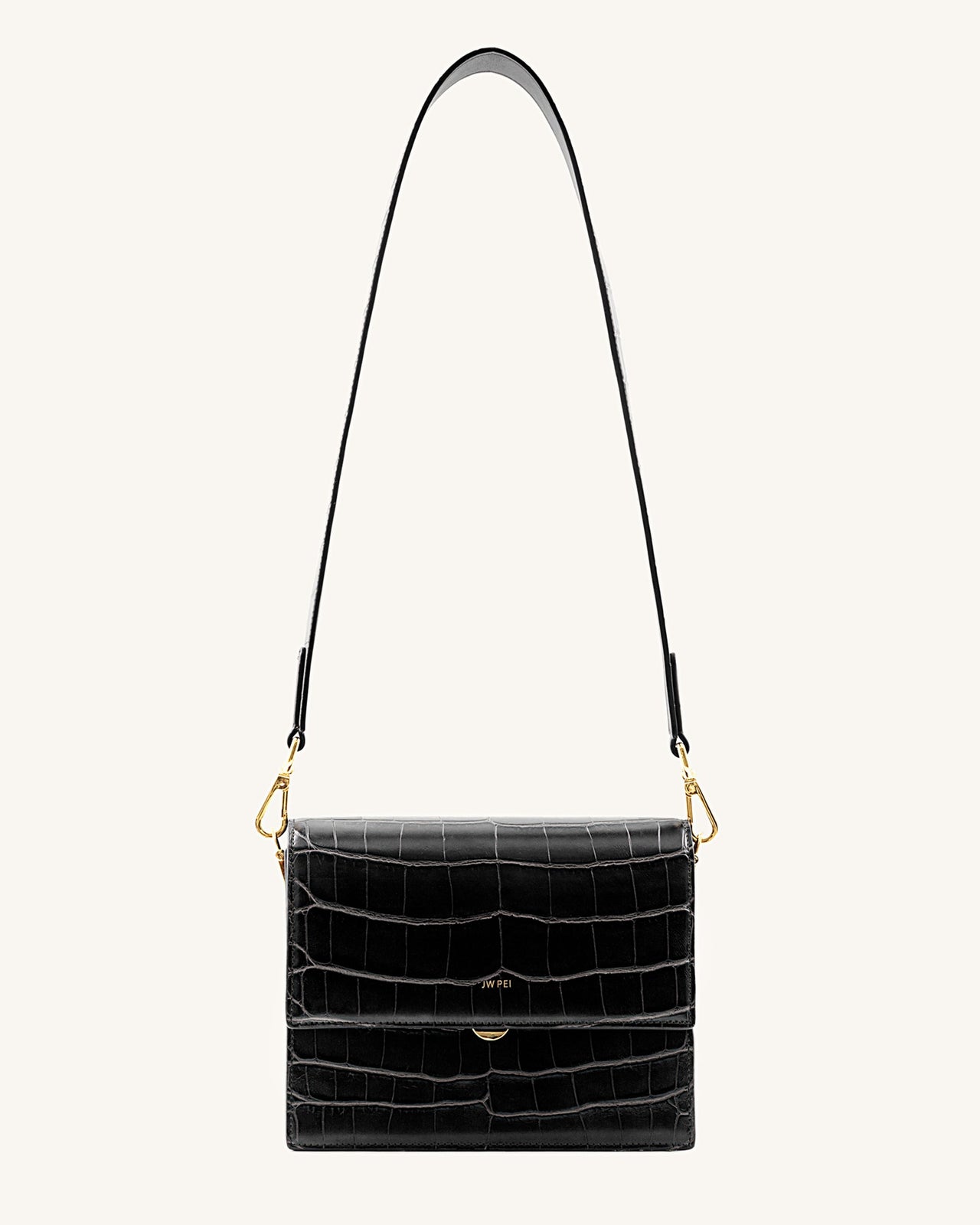 Sac Mini Flap - Noir Effet Croco