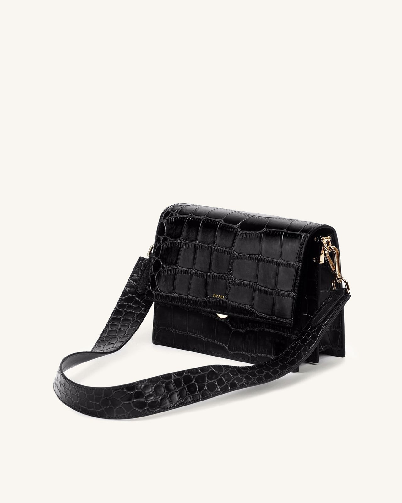 Sac Mini Flap - Noir Effet Croco