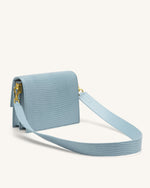 Sac Mini Flap - Glace Bleu Effet Lézard