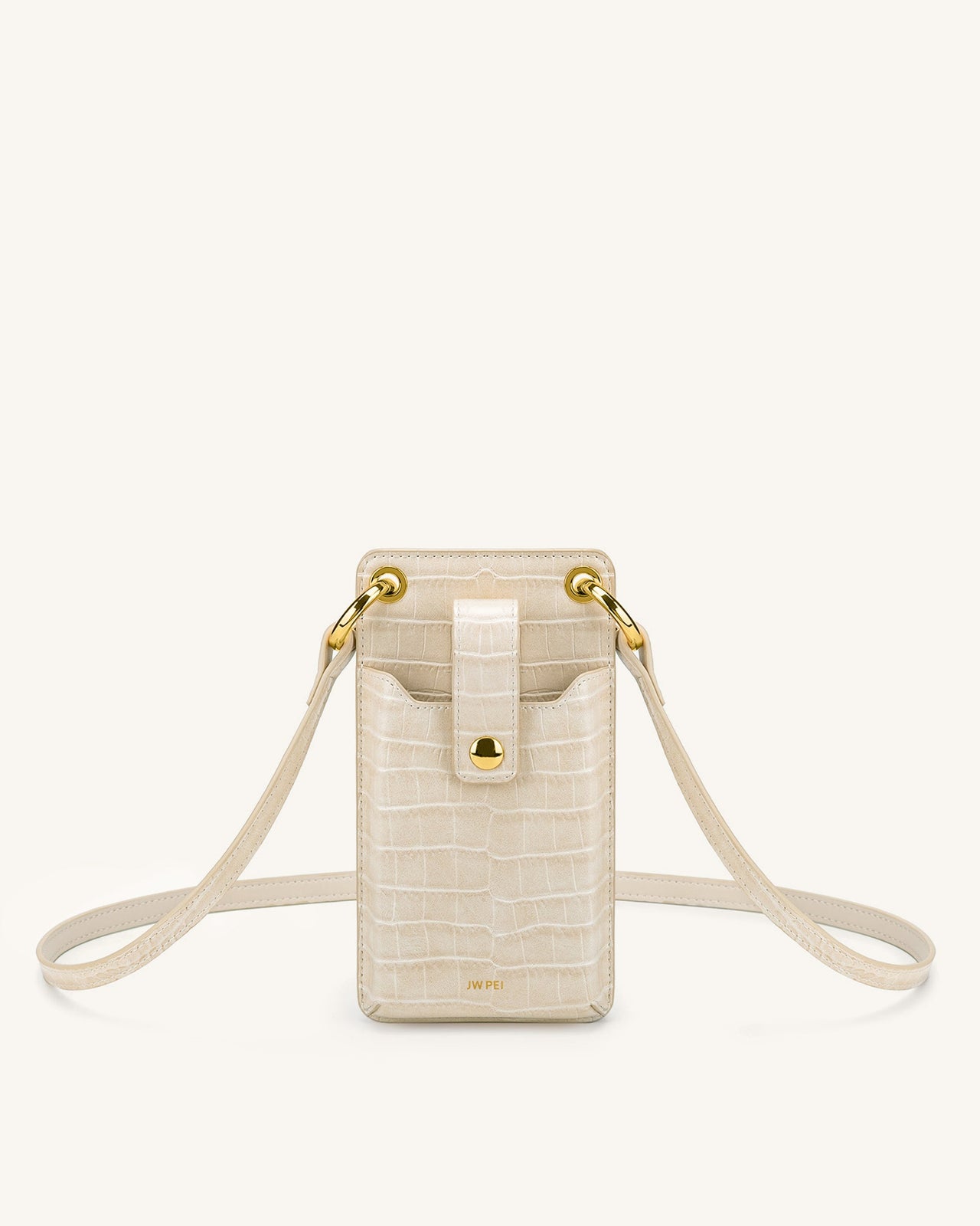 Sac pour téléphone Quinn - Ivoire Effet Croco